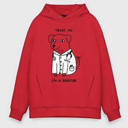 Мужское худи оверсайз Поверь мне, я доктор