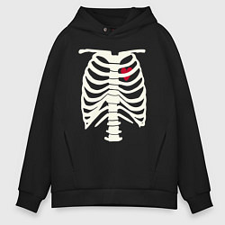 Мужское худи оверсайз Сердце в скелете