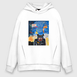 Мужское худи оверсайз Ярко синее граффити с медведем