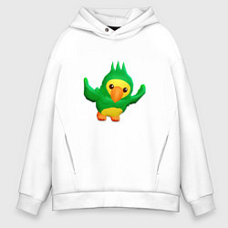 Толстовка оверсайз мужская Попугай PK XD, цвет: белый