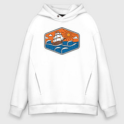 Мужское худи оверсайз Кораблик в океане