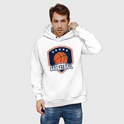Толстовка оверсайз мужская Stars basketball, цвет: белый — фото 2