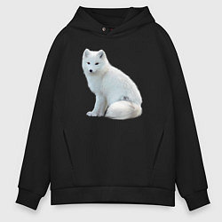 Мужское худи оверсайз Белая северная лиса