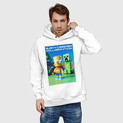 Толстовка оверсайз мужская Bart and Creeper - collaboration ai art, цвет: белый — фото 2