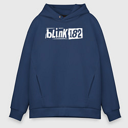 Мужское худи оверсайз Blink 182 трафарет белый