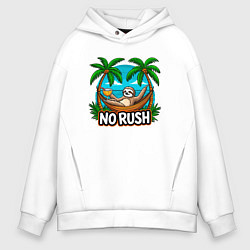 Мужское худи оверсайз Не торопись - ленивец в гамаке