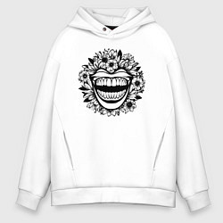 Мужское худи оверсайз Злая улыбка в цветах