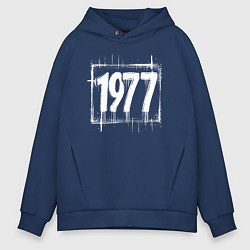 Мужское худи оверсайз 1977 год белой краской