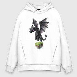 Толстовка оверсайз мужская Ender Dragon, цвет: белый