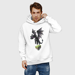 Толстовка оверсайз мужская Ender Dragon, цвет: белый — фото 2