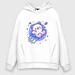 Мужское худи оверсайз Кавайный мишка-комета
