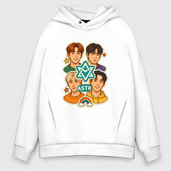 Мужское худи оверсайз Astro в виде стикеров