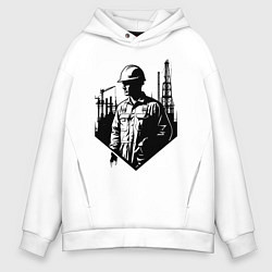 Мужское худи оверсайз Промышленный труд нефтяника