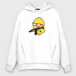Мужское худи оверсайз Цыпленок и автомат