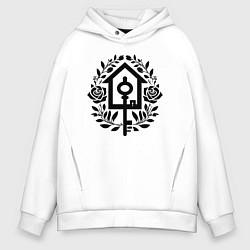 Мужское худи оверсайз Ключ к дому и цветы