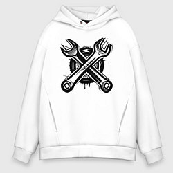 Мужское худи оверсайз Черные рожковые ключи