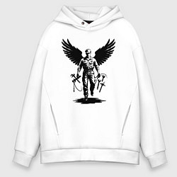 Мужское худи оверсайз Крылатый мастер с инструментами