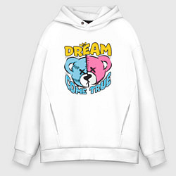 Толстовка оверсайз мужская Мечты сбываются, цвет: белый