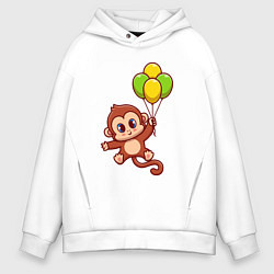 Мужское худи оверсайз Обезьянка с шариками