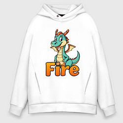 Мужское худи оверсайз Огненный дракоша