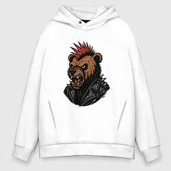 Мужское худи оверсайз Медведь панк