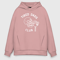 Мужское худи оверсайз Tired Dads Club белый