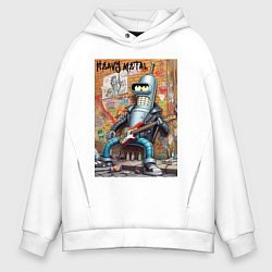 Мужское худи оверсайз Гитарист Бендер - тяжёлый рок