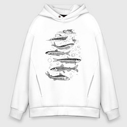 Мужское худи оверсайз Корюшка пошла и рыбалка началась