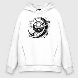 Мужское худи оверсайз Космический мяч гандбол
