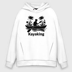 Мужское худи оверсайз Каякинг среди водяных лилий