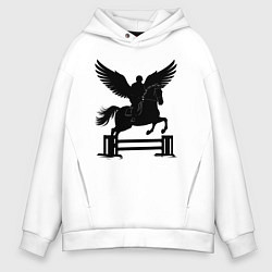 Мужское худи оверсайз Конный спорт с крыльями