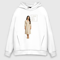 Мужское худи оверсайз Lana Del Rey в белом платье