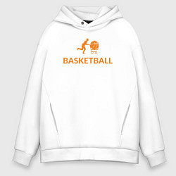 Мужское худи оверсайз Баскетбольный мяч в корзине