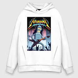 Мужское худи оверсайз Рок гитарист Бендер из группы Футурама