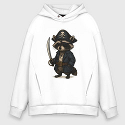 Мужское худи оверсайз Енот пират