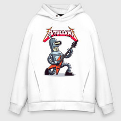 Мужское худи оверсайз Bender bending robot from rock group Futurama