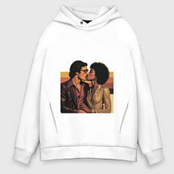 Мужское худи оверсайз Поцелуй поп-арт диско 1970-е