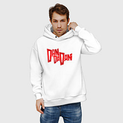 Толстовка оверсайз мужская Dandadan - logotype, цвет: белый — фото 2