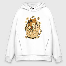 Мужское худи оверсайз Менеджер капибара в кружке