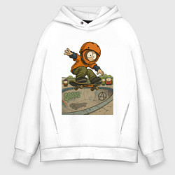 Мужское худи оверсайз Кенни - прыжок на скейте