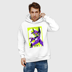 Толстовка оверсайз мужская Неон Генезис Евангелион, цвет: белый — фото 2