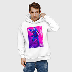 Толстовка оверсайз мужская Евангелион 00 - Рей, цвет: белый — фото 2