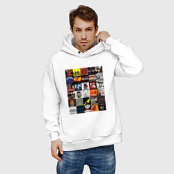 Толстовка оверсайз мужская Metallica - обложки, цвет: белый — фото 2