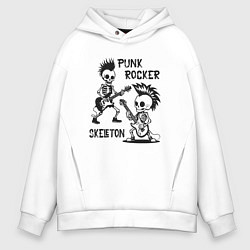 Мужское худи оверсайз Панк рок группа скелетов