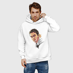Толстовка оверсайз мужская Эдвард Нортон Бойцовский клуб, цвет: белый — фото 2