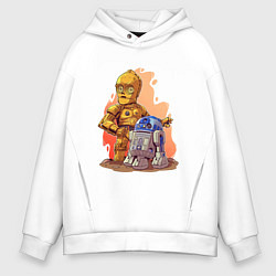 Мужское худи оверсайз Звёздные войны: c3p0 и r2d2 - арт
