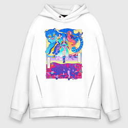 Толстовка оверсайз мужская KPop Demon Hunters and Saja Boys, цвет: белый