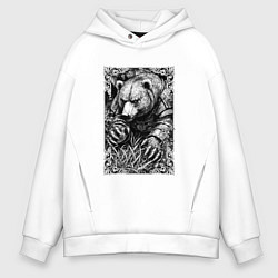Мужское худи оверсайз Атакующий мишка