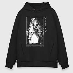 Толстовка оверсайз мужская Фрирен - old poster, цвет: черный