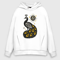 Мужское худи оверсайз Диско Павлин